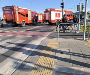 Zderzenie tramwaju i dźwigu