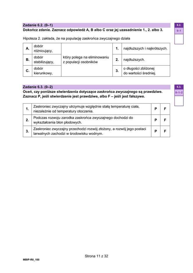 Matura 2025 - biologia