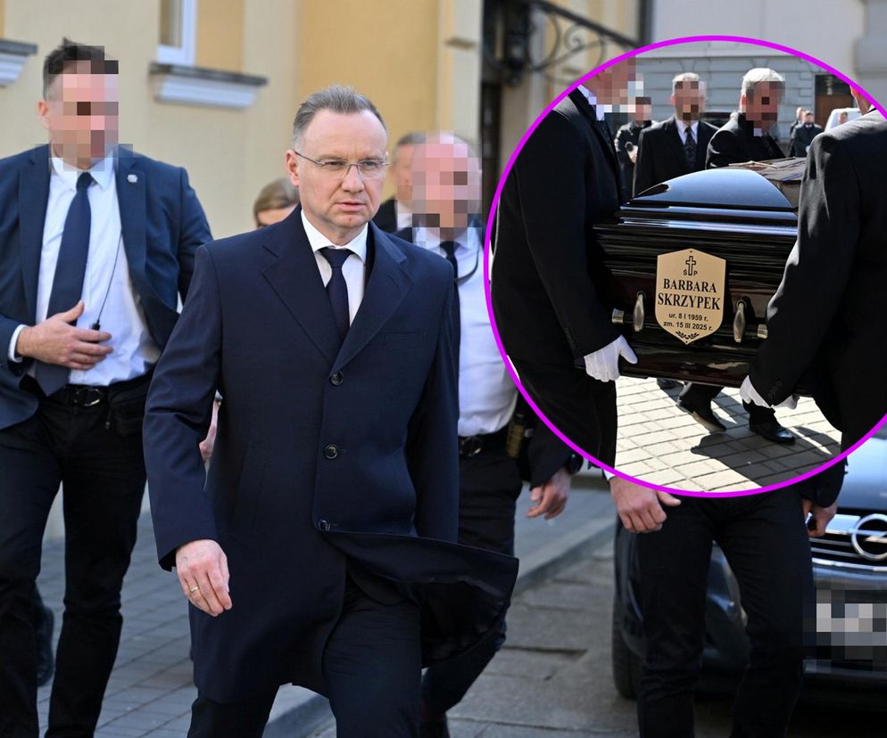 Andrzej Duda na pogrzebie Barbary Skrzypek