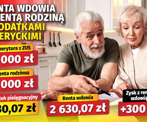 Renta wdowia z rentą rodziną i dodatkami emeryckimi