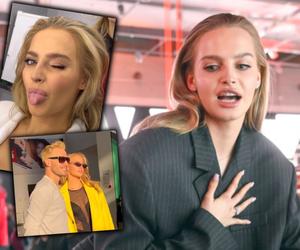 Karolina Pisarek na planie zdjęciowym z Mateuszem Banasiukiem. To jej kinowy debiut