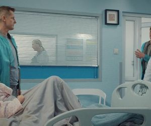 M jak miłość odc. 1878. Franka (Dominika Kachlik), Paweł (Rafał Mroczek), Artur Rogowski (Robert Moskwa)