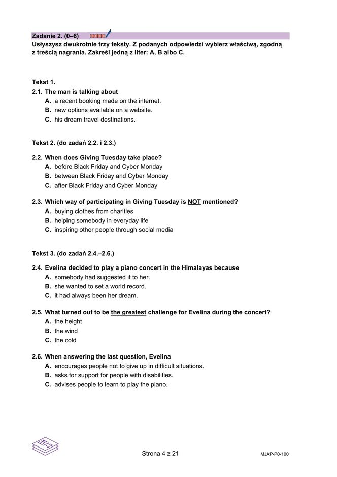 Matura 2025: angielski 7.05.2025. Arkusze CKE, poziom podstawowy [Formuła 2023]