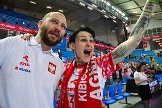 Agnieszka Chylińska na meczu piłkarzy ręcznych