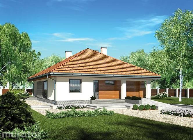 Dom parterowy z garażem. Projekt domu z garażem jednostanowiskowym