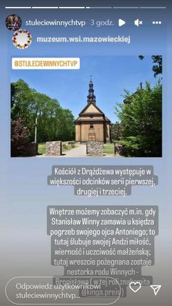 Stulecie Winnych. Kościół z Drążewa, który gra w 1, 2 i 3 sezonie kościół w Brwinowie