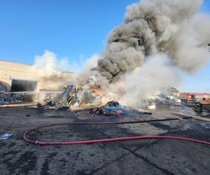Firma z Przysieki Polskiej wydała oświadczenie po pożarze. Paliły się hałdy odpadów w jej zakładzie recyklingu
