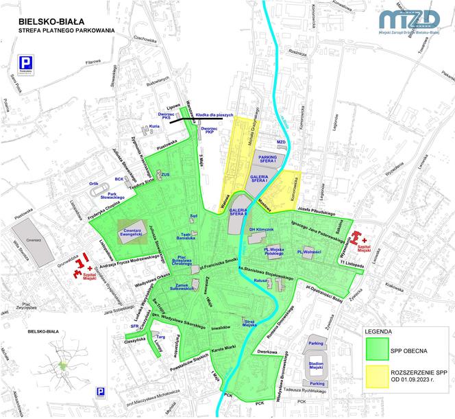 Bielsko-Biała rozszerza strefę płatnego parkowania