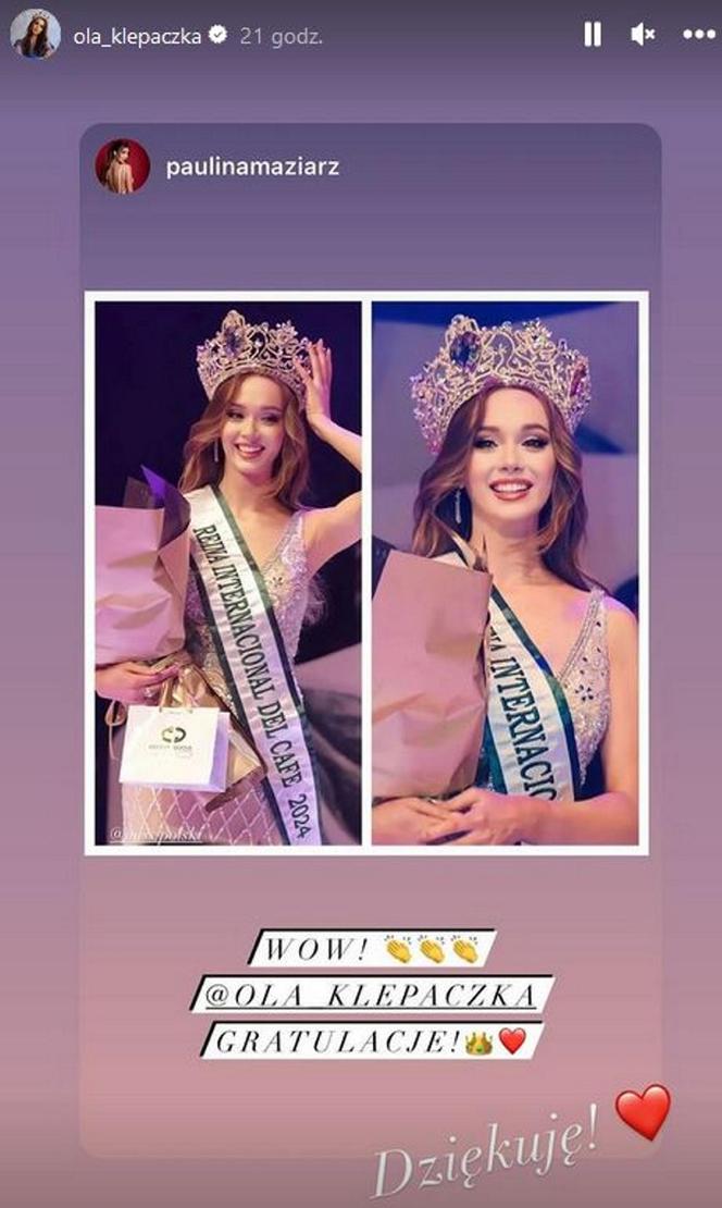 Miss Polski Aleksandra Klepaczka zwyciężyła w międzynarodowym konkursie piękności