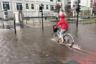 Krajobraz centrum Łodzi po burzy