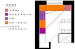Projekt kuchni z zabudową w kształcie litery L