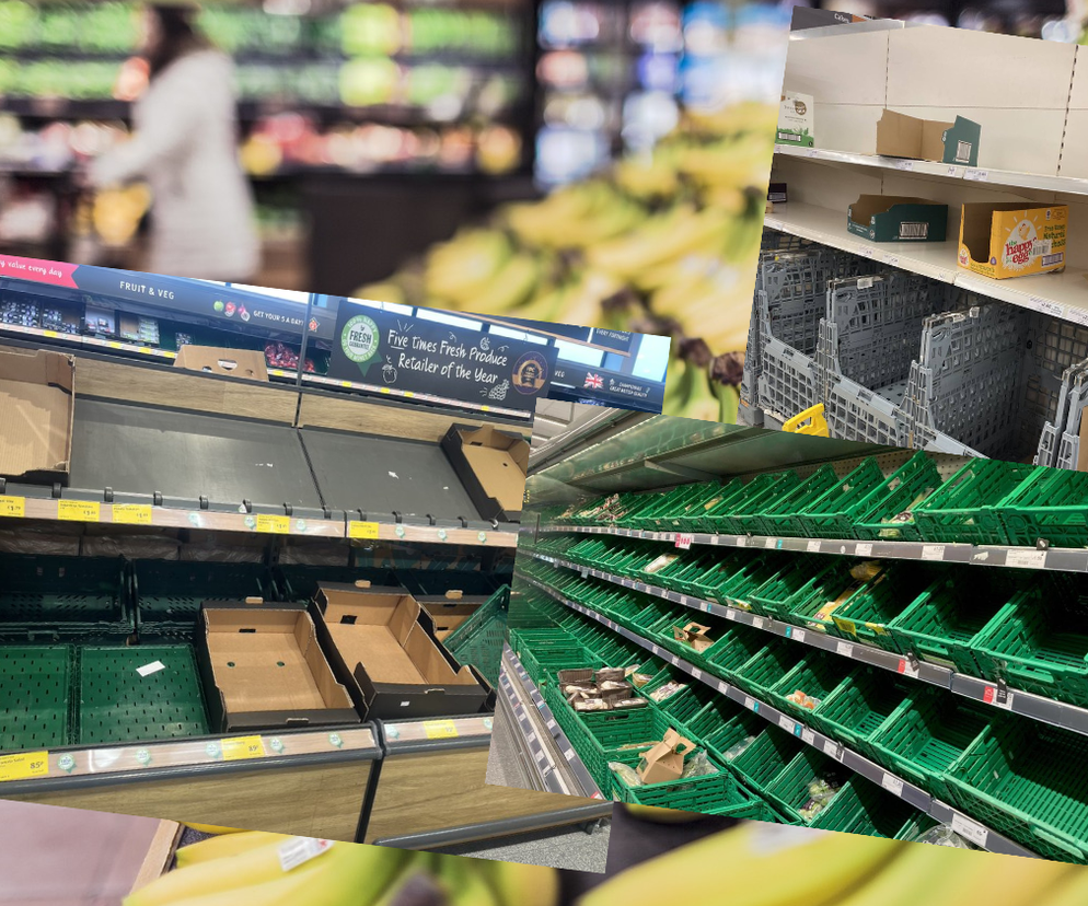 Puste półki w brytyjskich supermarketach. Obowiązują limity na warzywa - maksymalnie trzy sztuki na osobę