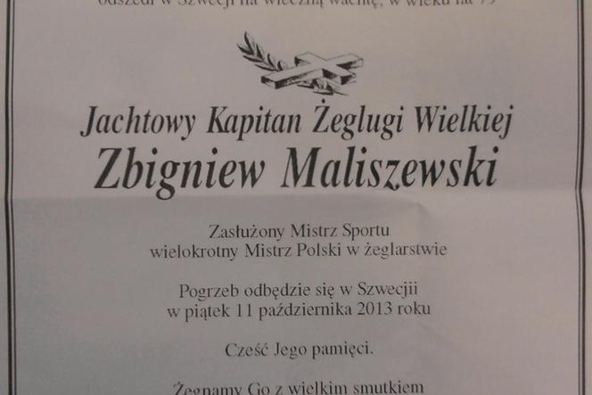 Zbigniew Maliszewski nekrolog