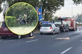 Potworny wypadek w Płocku. Wypadli z drogi, uderzyli w drzewo. Dwoje ludzi spłonęło w samochodzie	