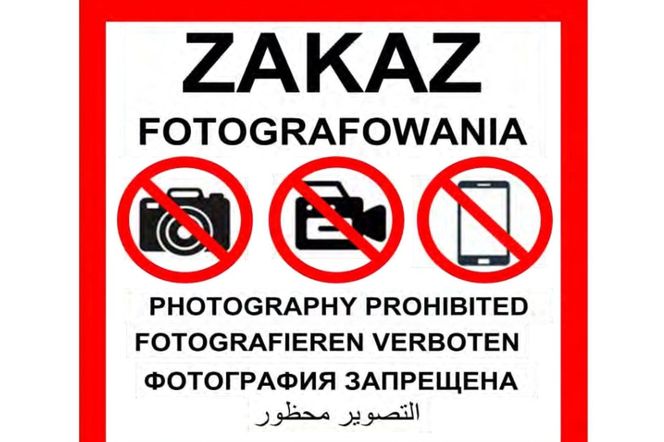 znak zakazu fotografowania
