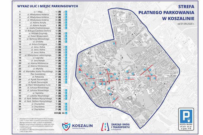 plan strefy płatnego parkowania