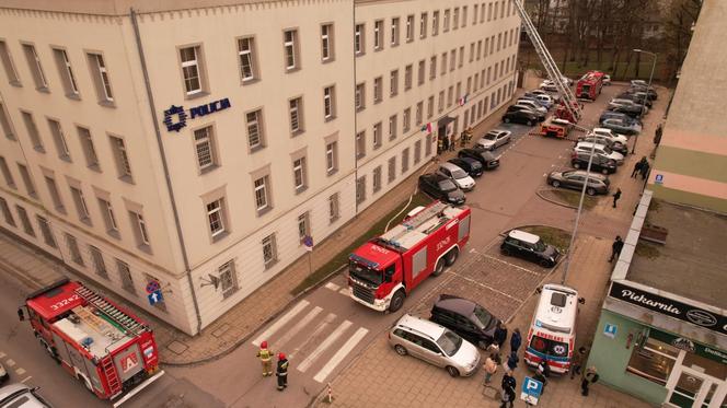 Pożar w komendzie policji w Koszalinie