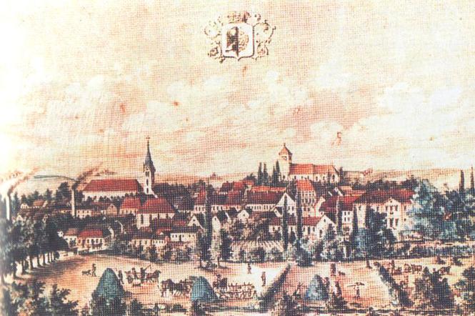 Panorama Wodzisławia Śląskiego z 1874 roku
