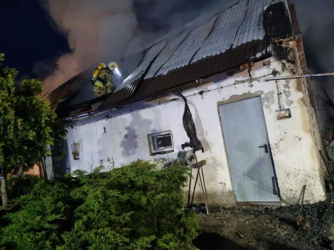 Pożar budynków w Kuźnicy Starej