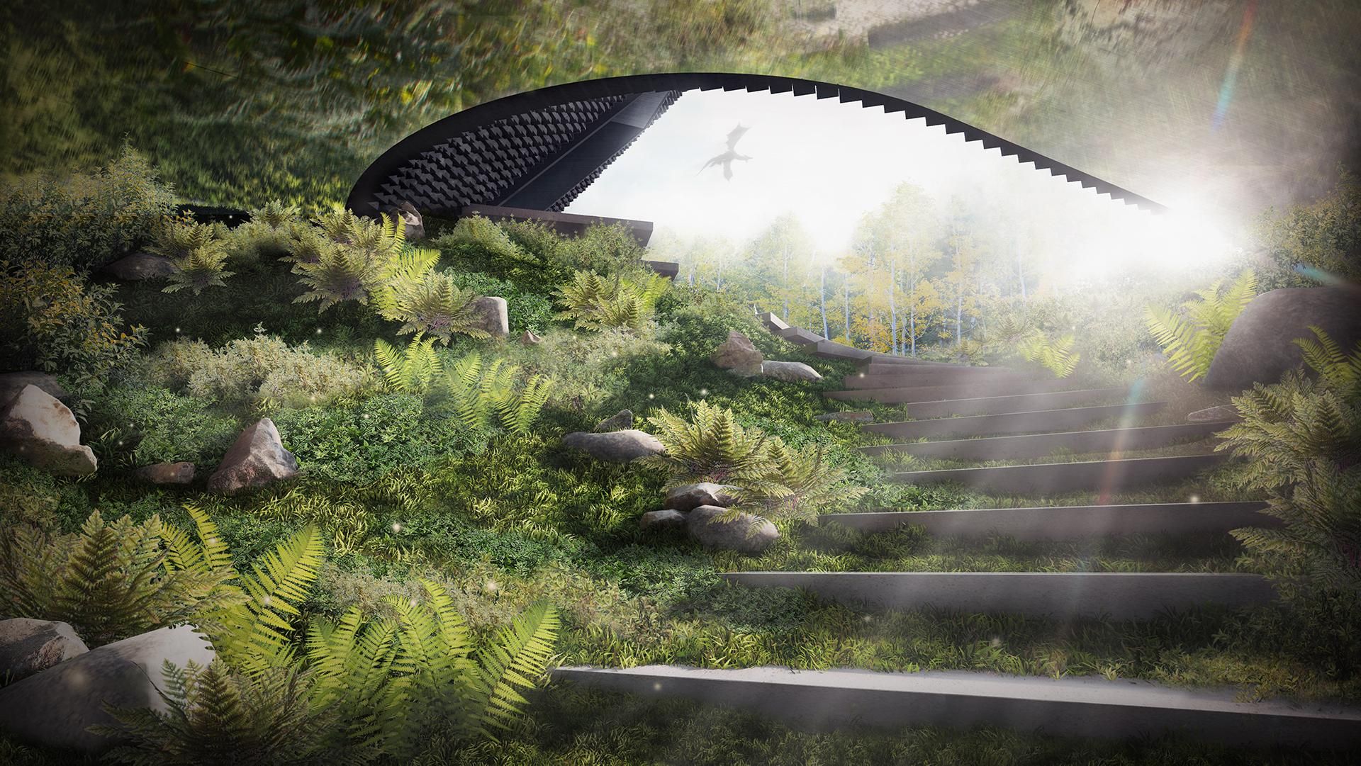 Dom z grotą, proj. BXB Studio