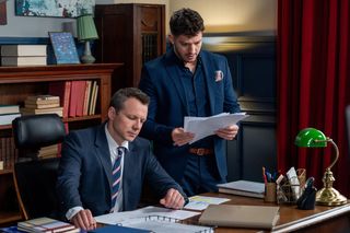 Barwy szczęścia, odcinek 3242: Justin (Jasper Sołtysiewicz), Bruno (Lesław Żurek)