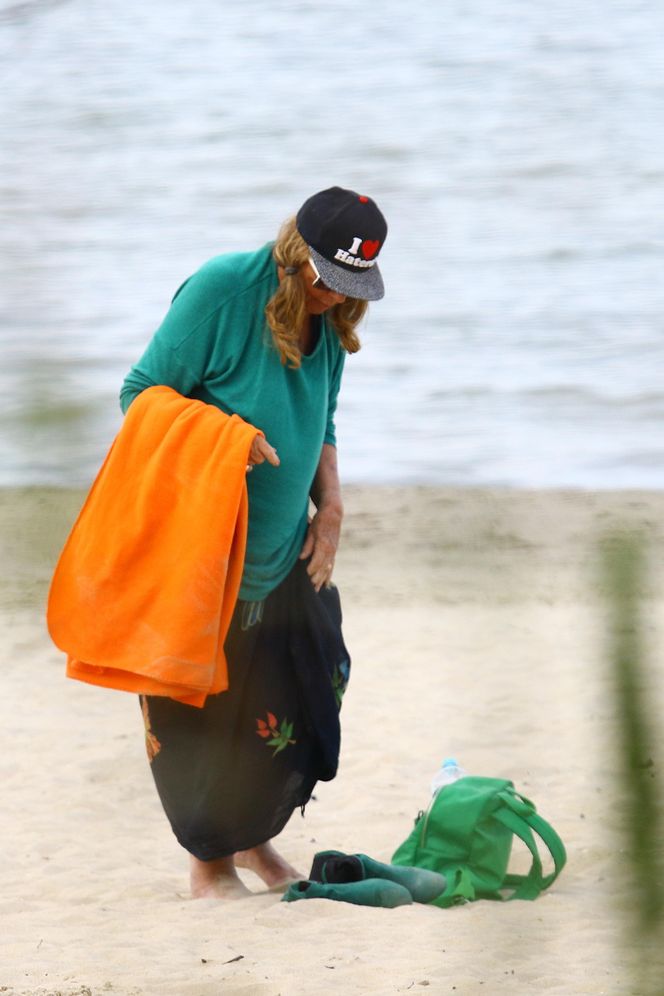 Agnieszka Fitkau-Perepeczko na plaży w Sopocie