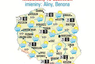 Prognoza pogody na niedzielę, 16 czerwca 2013: Warszawa – 25, Poznań - 23, Kraków – 26, Gdańsk - 22