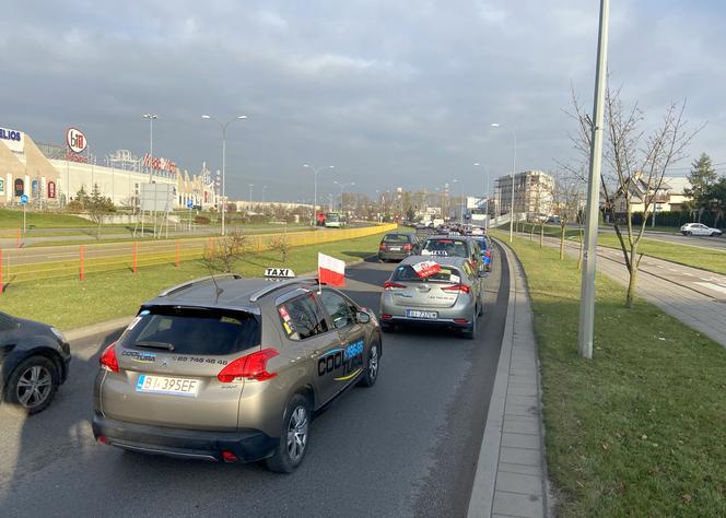 Białystok. Protest taksówkarzy 25.XI.2020