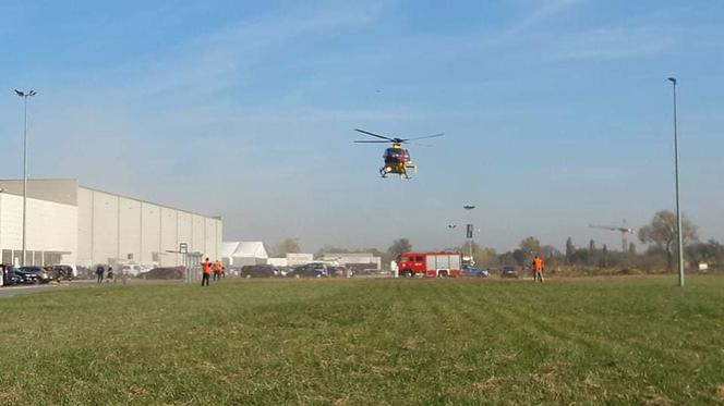 Przy hali EXPO Kraków wylądował śmigłowiec LPR