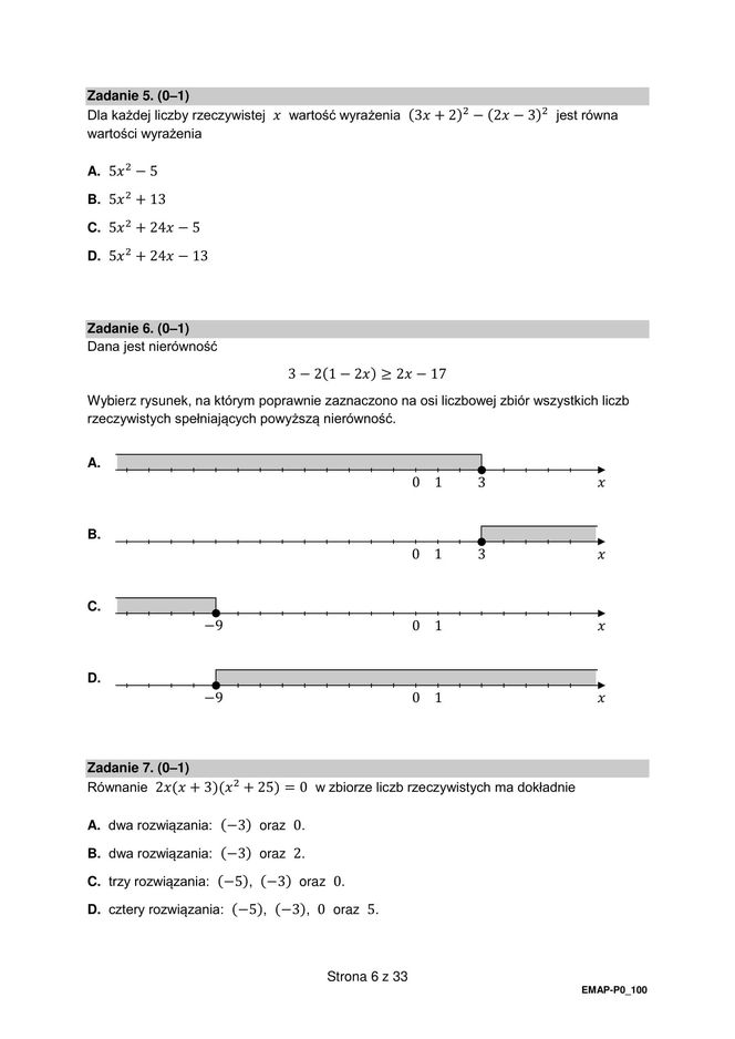 Matura 2025: matematyka 6.05.2025. Arkusze CKE i odpowiedzi. Poziom podstawowy 1 i 2 część [Formuła 2015]