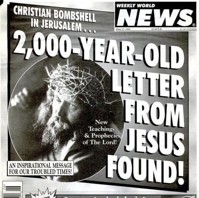 World Weekly News: odnaleziono list Jezusa sprzed 2000 lat