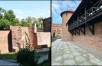 Odrestaurowana baszta i budynek przymurny w Słupsku - przed i po