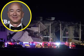 Jeff Bezos, tornado, zniszczony magazyn Amazon 
