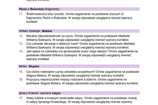 Matura 2025 - pytania jawne język polski część ustna