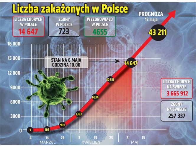 Koronawirus w Polsce. Najnowsze dane 6.05.2020 godz. 10:30