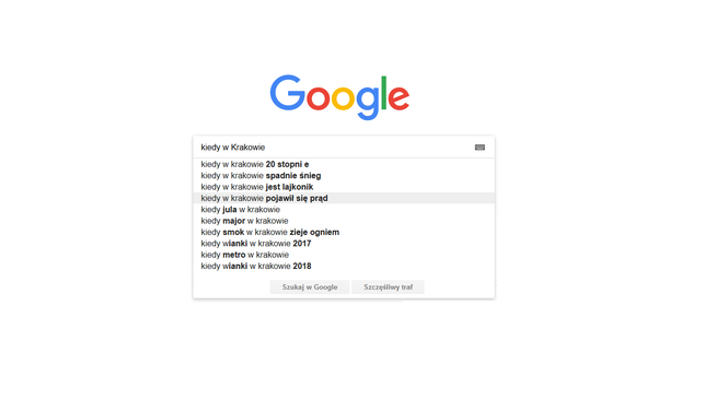 Kraków w Google. Jakich informacji szukamy najczęściej? Wyniki są zaskakujące! [GALERIA]