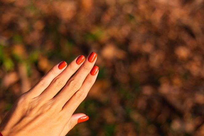 Pumpkin spice nails to najmodniejszy manicure na jesień. Oto najmodniejsze odcienie "dyniowych" paznokci