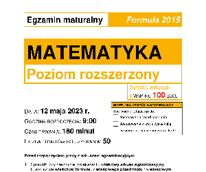 Matura 2023 rozszerzona matematyka - arkusz CKE stara formuła 2015
