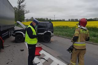 Dwie ciężarówki i osobówka rozbite na trasie Kwidzyn-Bądki