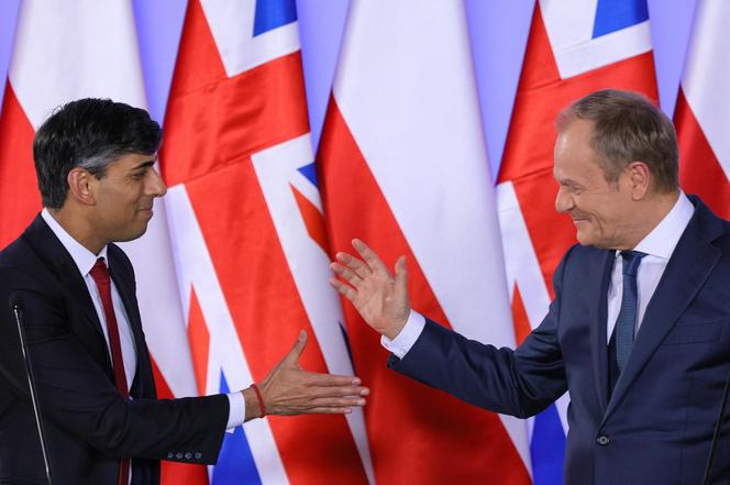 Premier RP Donald Tusk oraz premier Wielkiej Brytanii Rishi Sunak