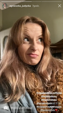 M jak miłość. Agnieszka Judycka (Nina) na planie