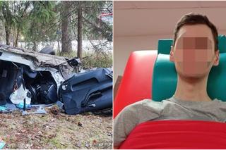 Makabryczny wypadek zniszczył życie 19-latka z Przasnysza! Czekał na pomoc 8 godzin, teraz znowu musi się uzbroić w cierpliwość [ZDJĘCIA]
