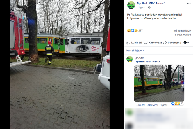 Poznań: Zderzenie dwóch tramwajów! Są ranni