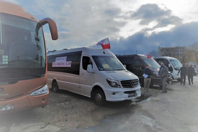 Protestujący przewoźnicy przyjechali do Siedlec z różnych miejscowości całego subregionu