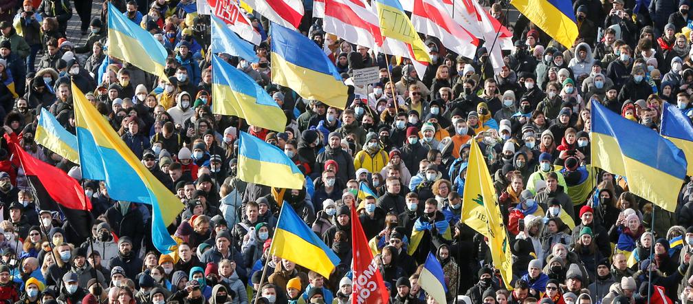 Demonstracje w Kijowie przeciw wojnie 