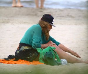Agnieszka Fitkau-Perepeczko na plaży w Sopocie