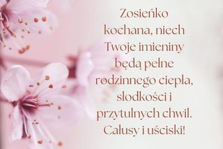 Kartka z życzeniami na imieniny Zosi