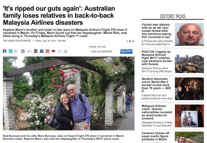 Australijskie rodzeństwo straciło krewnych w OBU KATASTROFACH malezyjskich samolotów