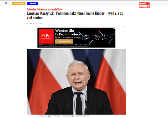 Kaczyński w Berliner Kurier