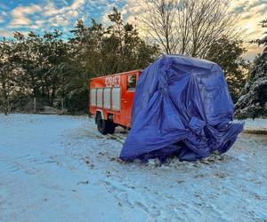 Strażak z promilami, wóz strażacki rozbił się na drzewie